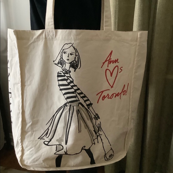 Ann Taylor Canvas Tote Bag “Ann 💗s Toronto” EUC - Picture 2 of 7